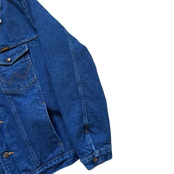 Wrangler Blanket Lined Corduroy Collar Denim Jacket Size 48 / XL - Picture 5 of 8